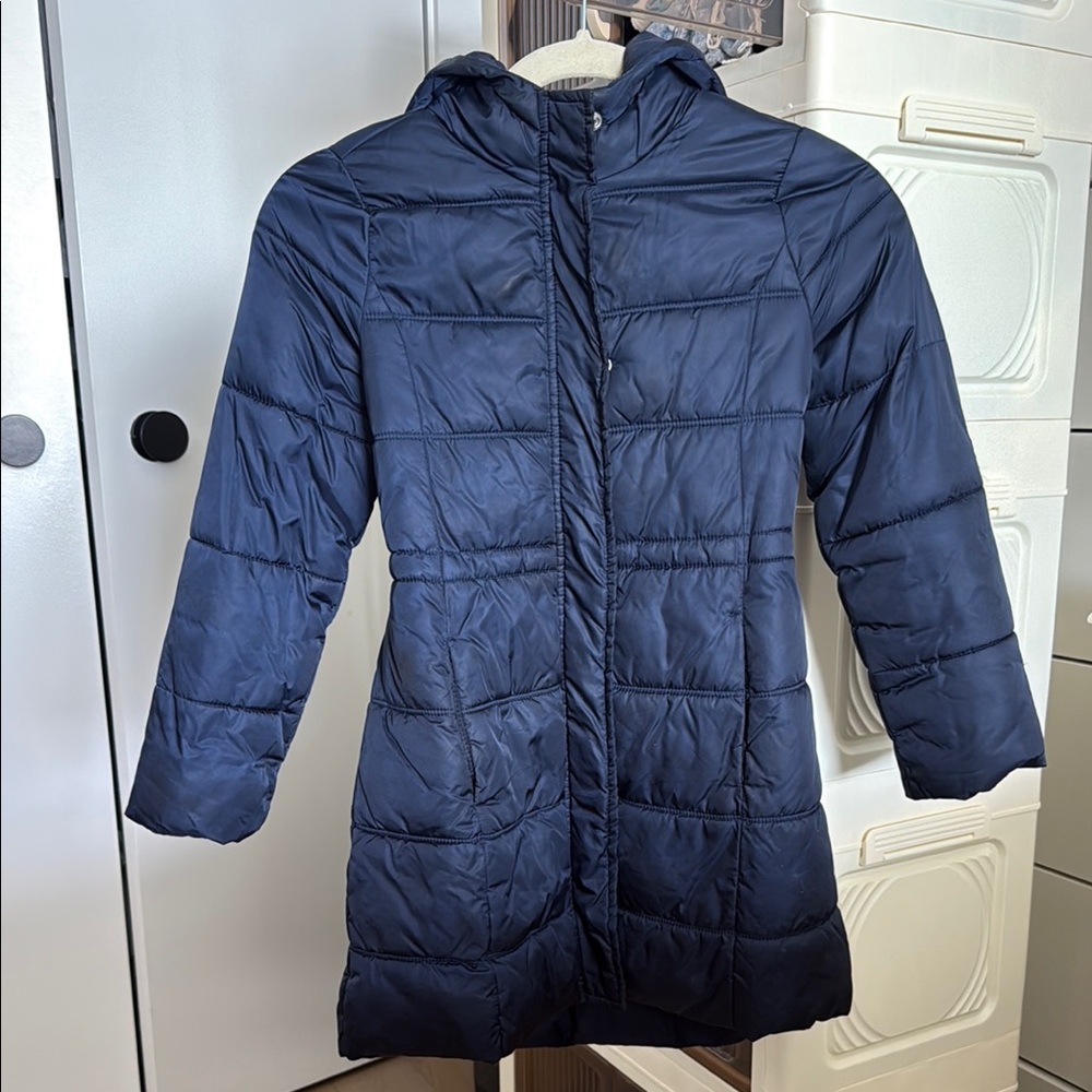 Girl’s Navy Hooded Puffer Coat 7-8 y.o
